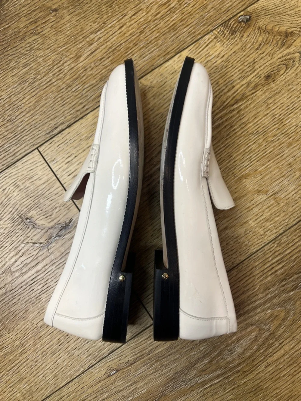Kate Spade Lori White Patent Leather Loafers size 8B